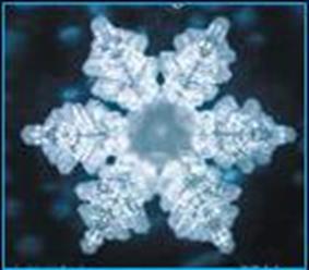 Symmetrical 6 pointed star formed by clusters of Structured Water molecules. 