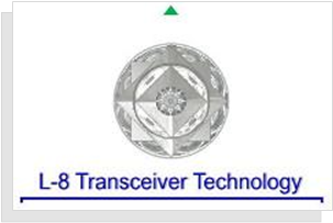 Circle-shaped symbol associated with  L-8 Transceiver Technology, which is exclusive to the Vibrancy Water Structured Unit. 
